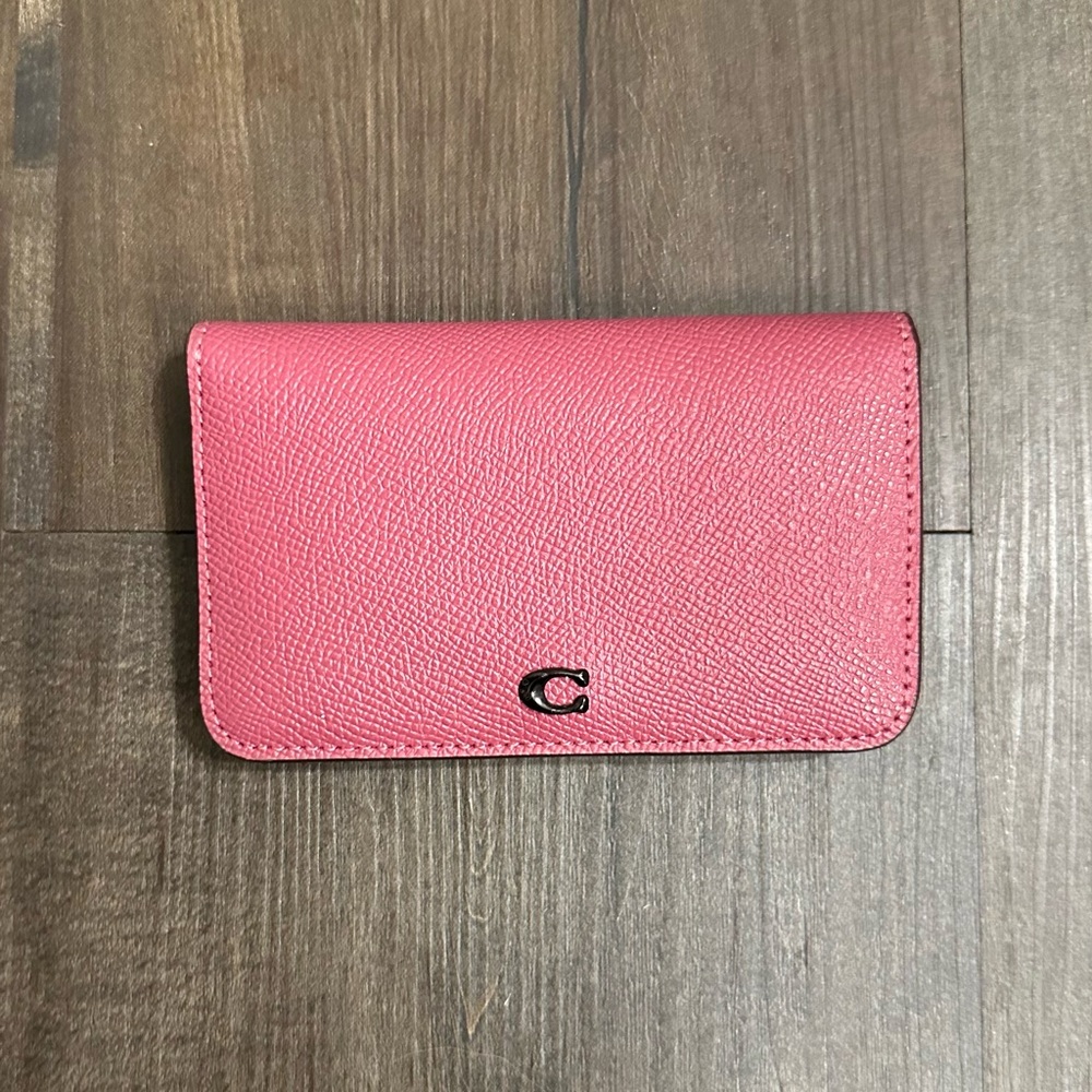 Magenta Coach Wallet with gunmetal details